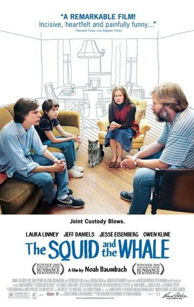 the theatrical poster for the squid and the whale