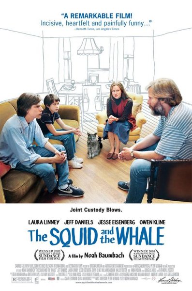the theatrical poster for the squid and the whale