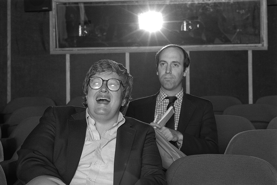 Film critics Roger Ebert, front, and Gene Siskel popularized the "Thumbs up, Thumbs down" review system through their TV show in the 1980s and '90s. Photo by Kevin Horan, via Magnolia Pictures.