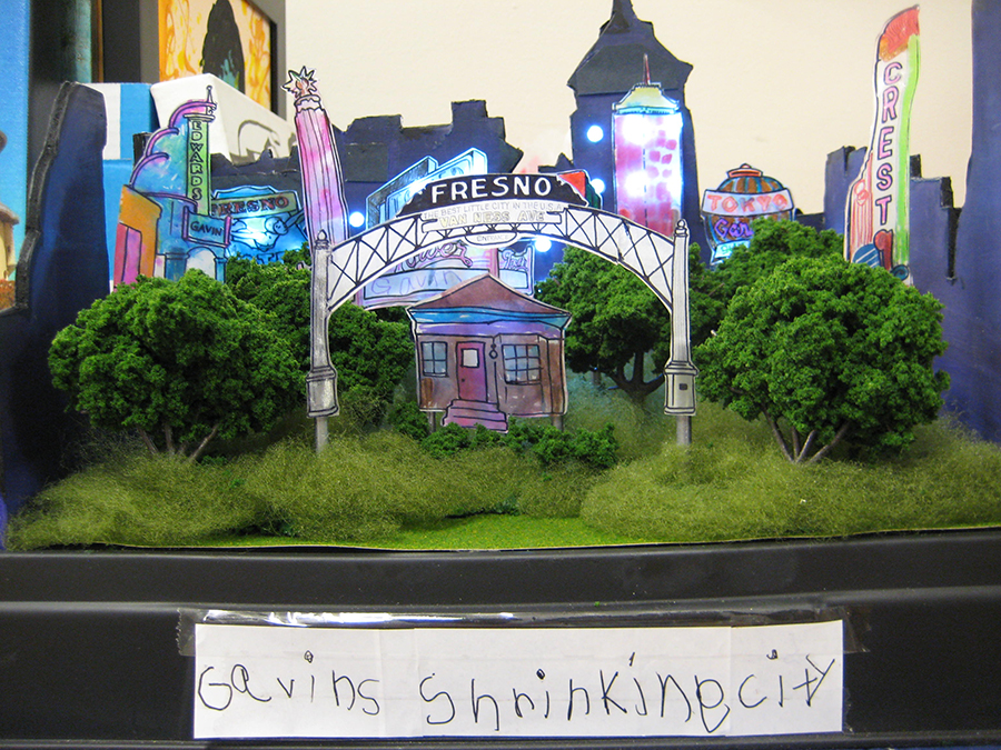 The upcoming #DowntownVisions exhibit at the Fresno Art Museum features crowd-sourced works from artists of all kinds, including "Gavin's Shrinking City," a diorama submitted by a 6-year-old boy.